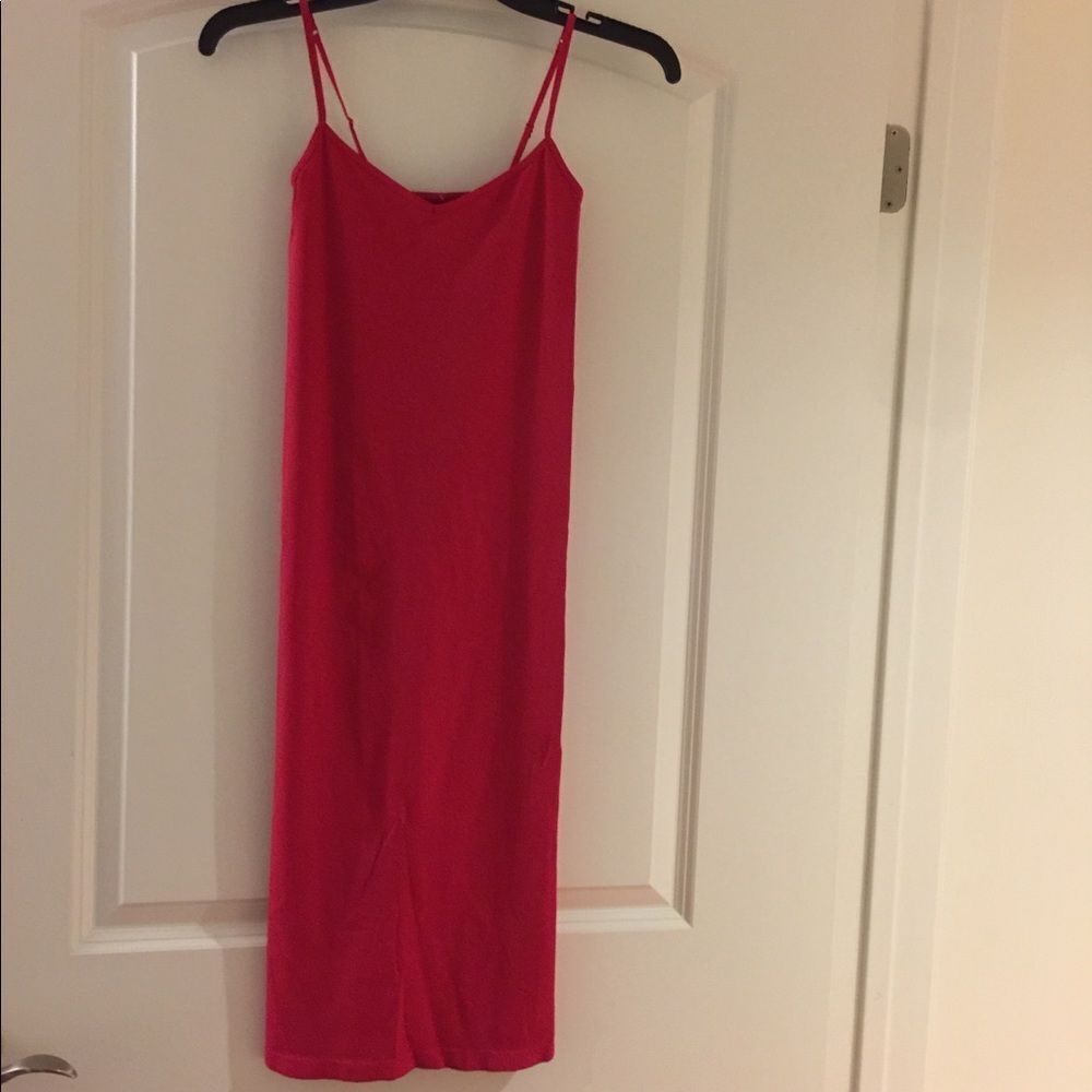 Red tight tank top dress